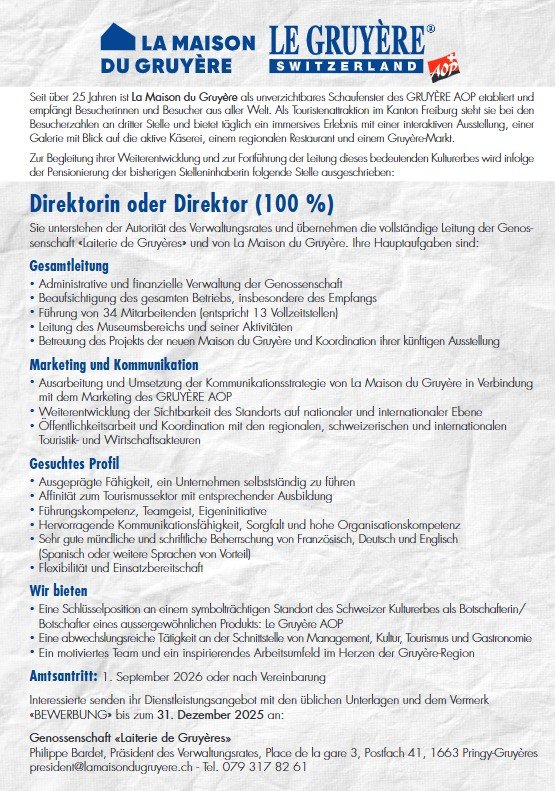 Emploi Direktorin oder Direktor